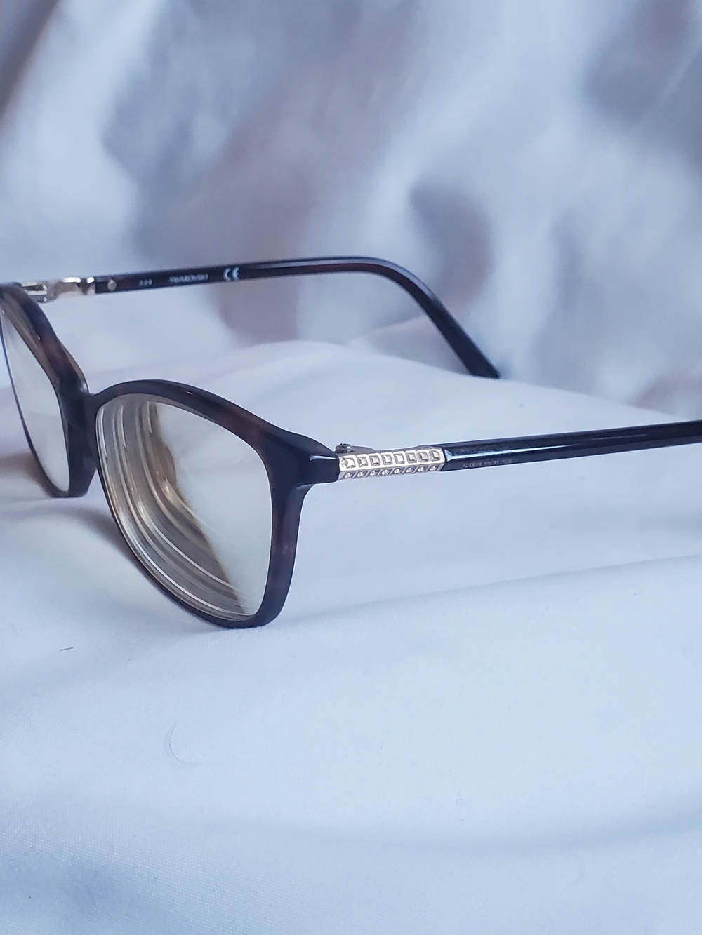 SWAROVSKI Women's Tortoiseshell Glasses with Diamond Accent